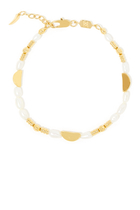 Zenyu Pearl Beaded Charm Bracelet, 18K Gold-Plated Brass & Pearls