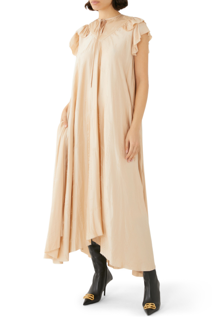 Logo Silk Midi Dress