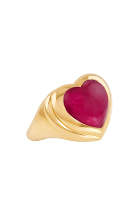 Jelly Heart Gemstone Ring with Pink Quartz