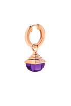 Cleo Midi Rev Drop Earrings, 18k Rose Gold Amethyst & Diamonds