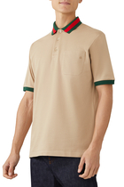 Webbed Collar Polo Shirt