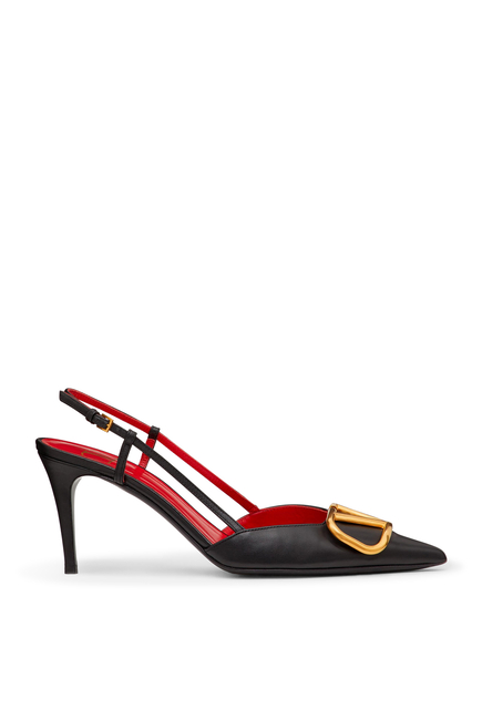 VLogo Signature 80 Slingback Leather Pumps