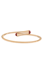 Cleo Slim Bangle, 18k Rose Gold with Red Agate & Diamonds
