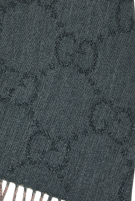 GG Reversible Wool Jacquard Scarf