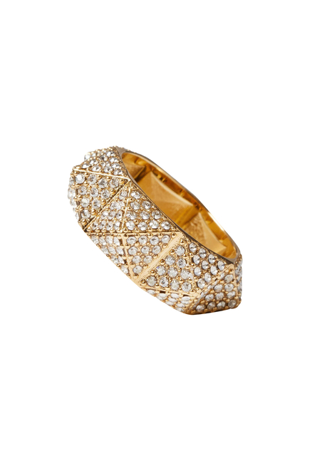 Metal Rockstud Ring With Swarovski® Crystals