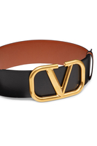  V Logo Buckle Belt