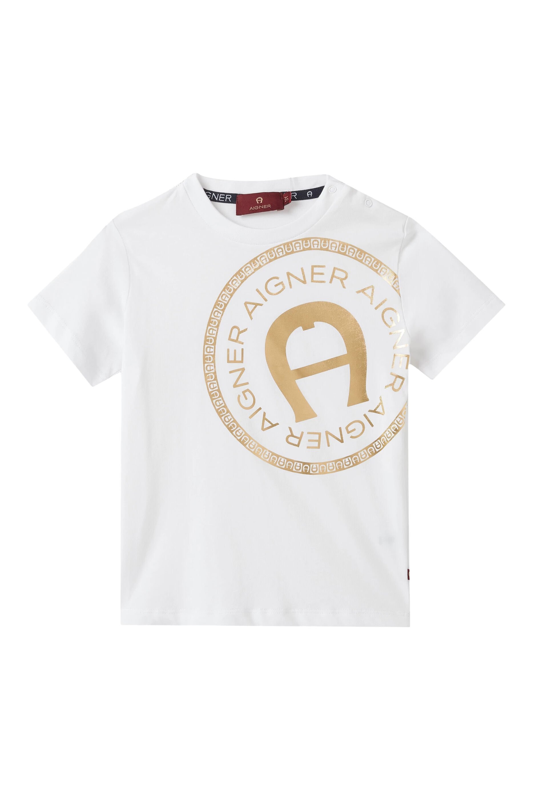 Aigner Kids logo-print cotton T-shirt - White
