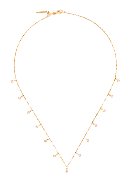 Yellow Gold Sparkle Round Necklace