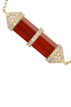 Chakra Necklace, 18k Yellow Gold, Red Carnelian & Diamonds