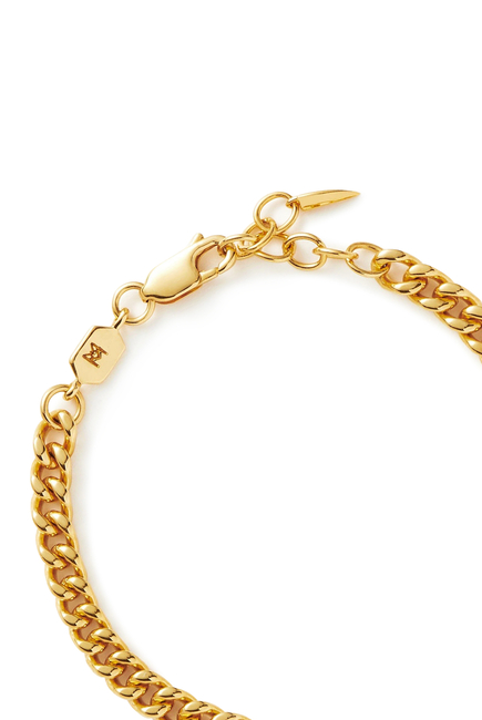 Floating Hex Pendant Bracelet, 18k Gold-Plated Brass