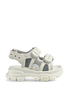 Kids Leather And Mesh Sandals