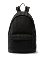 Zigzag-Pattern Cotton Backpack