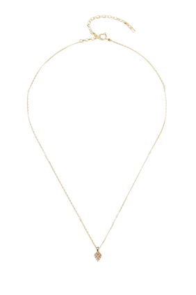 Love Heart Floating Chain Necklace, 14K Yellow Gold & Pearls