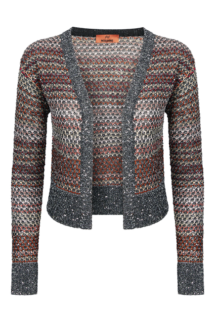 Sequin Knit Crop Cardigan