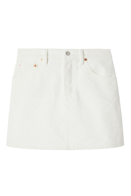 Jacquard Mini Denim Skirt