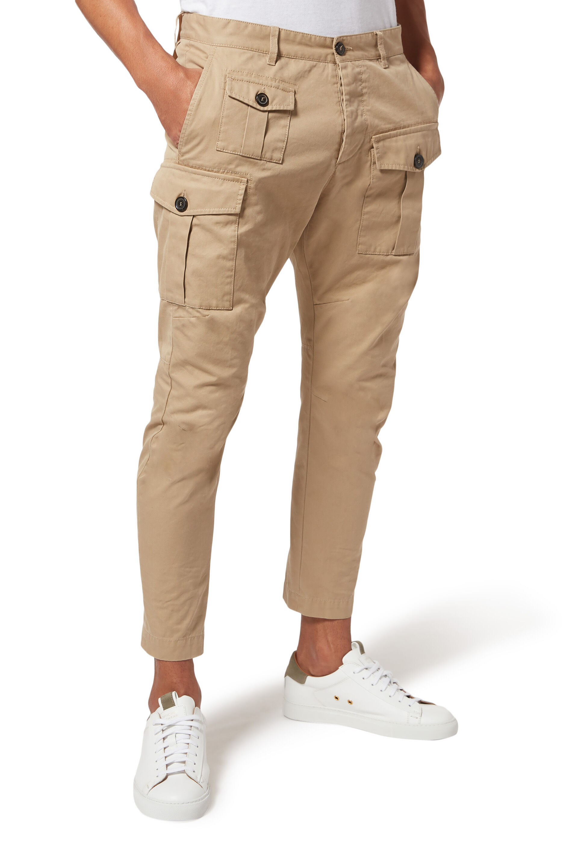 Khaki Dsquared Cargo-Style Pants - Mens 