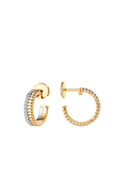 Quatre Hoop Earrings, 18k Mixed Gold & Diamonds