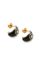 Dome Mini Hoop Earrings, 18k Gold-Plated Brass