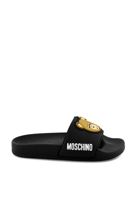 Moschino Logo And Bear Slides