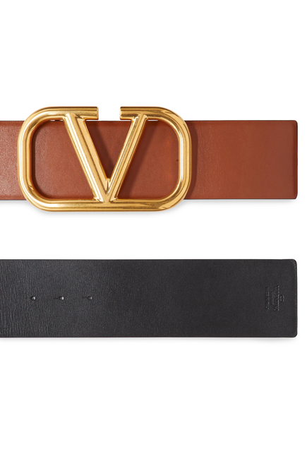  V Logo Buckle Belt