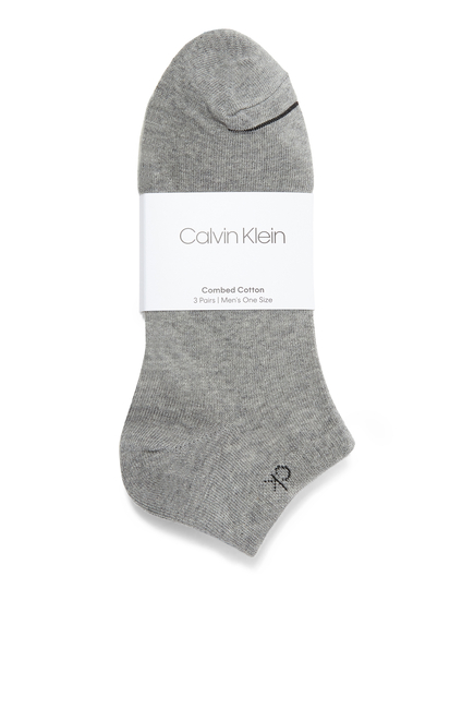 Combed Cotton Trainer Socks, Set of Three