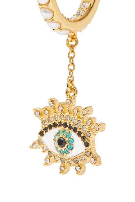 Evil Eye Huggies Earring