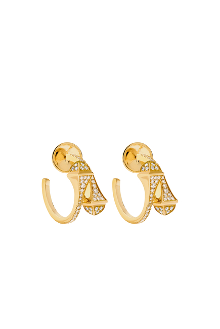 Cleo Open Hoop Earrings, 18K Yellow Gold & Diamond