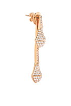 Cleo Drop Earrings, 18k Rose Gold with Full Diamonds