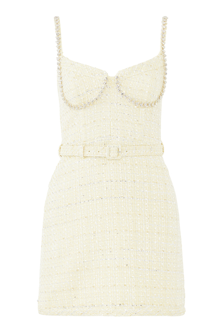 Belted Boucle Mini Dress