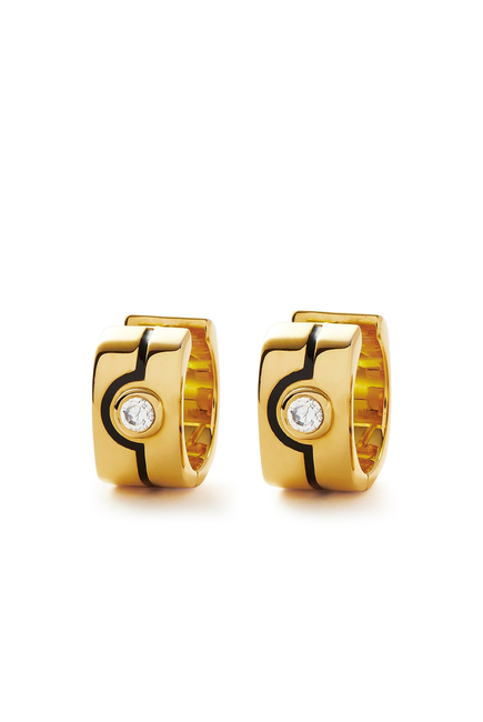 Byline Squared Small Hoop Earrings, 18k Gold-Plated Brass