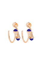 Cleo Small Hoop Earrings, 18k Pink Gold with Lapis Lazuli & Diamonds