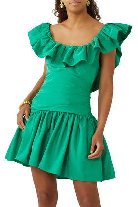 Doria Ruffle Neck Mini Dress