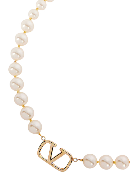 Vlogo Faux Pearl Necklace