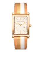 Pearl Rectangular Striped Watch