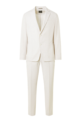 Slim-Fit Linen-Blend Suit, 2-Piece