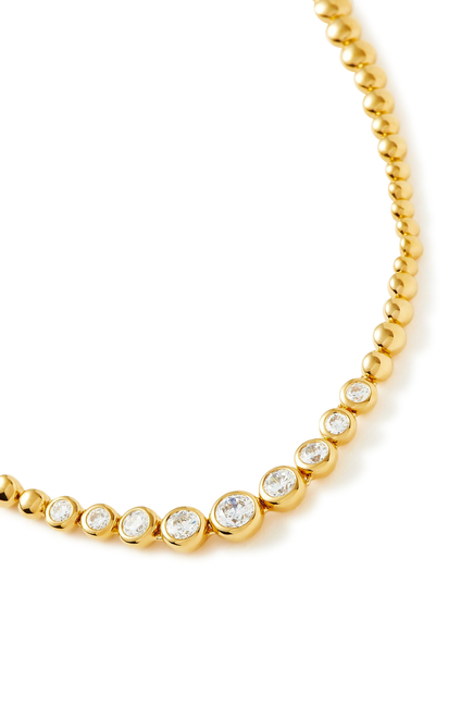 Articulated Reversible Beaded Stone Choker, 18k Gold-Plated Sterling Silver
