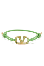 VLogo Signature Strass Leather Bracelet