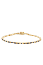 Linear Tennis Bracelet, 18k Yellow Gold & Sapphires