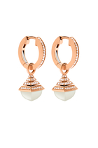 Cleo Mini Rev Drop Earrings, 18k Rose Gold with Moonstone & Diamonds