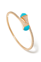 Cleo Bangle, 18k Rose Gold with Turquoise & Diamond