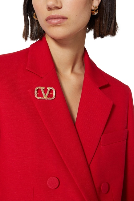 VLogo Signature Crystal Brooch