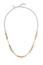 Signature C Mixed Chain Necklace, Plated Metal