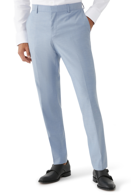 Slim Fit Blazer in Micro-patterned Linen