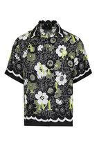 Floral Print Logo Silk Shirt