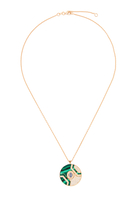 Malachite Pendant Necklace, 18k Rose Gold & Diamonds