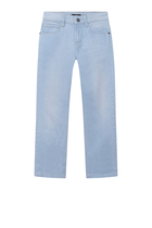 Double-Washed Straight Leg Jeans