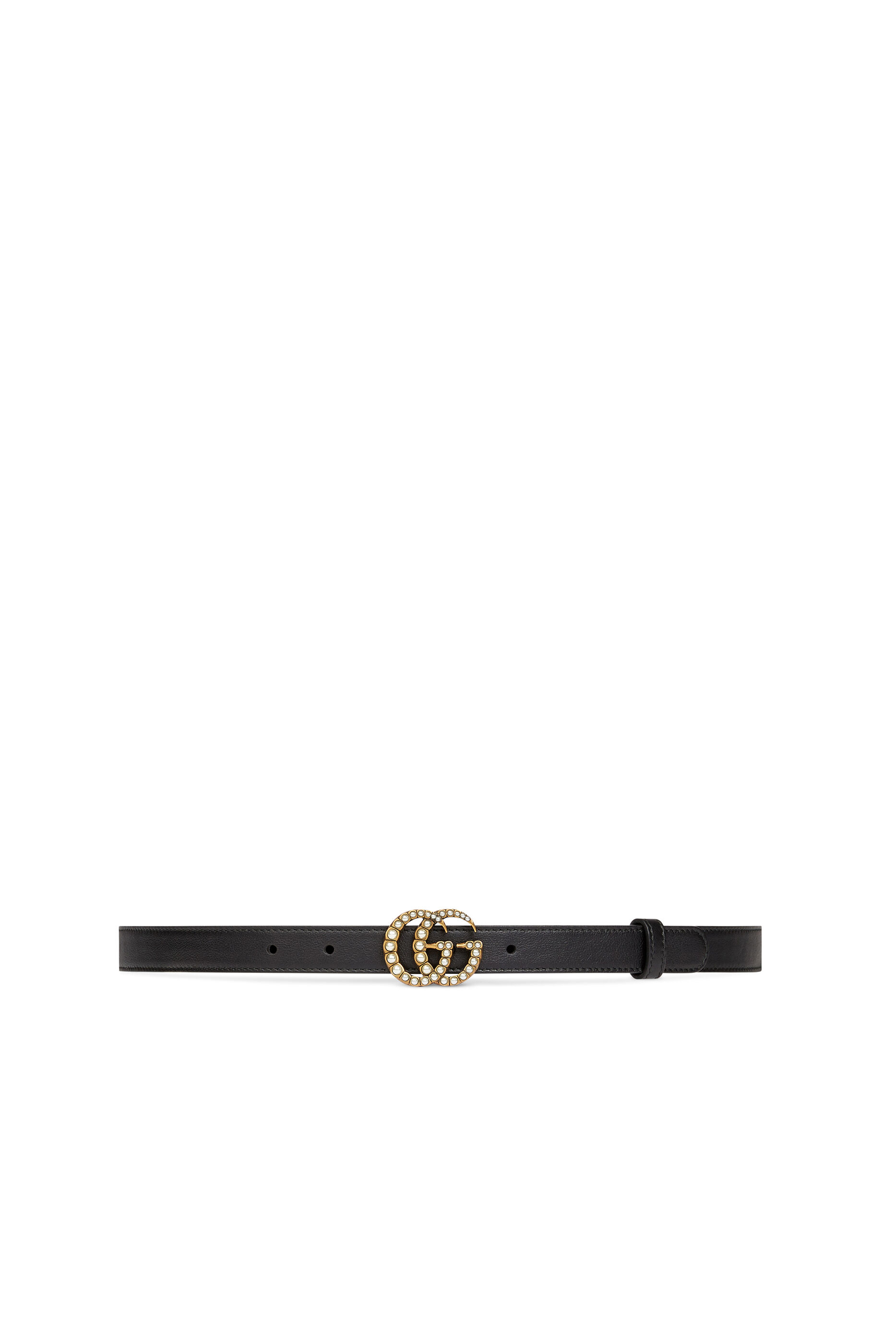 pearl double g gucci belt