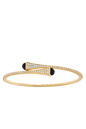 Cleo Slim Slip-On Bracelet, 18k Yellow Gold & Diamonds