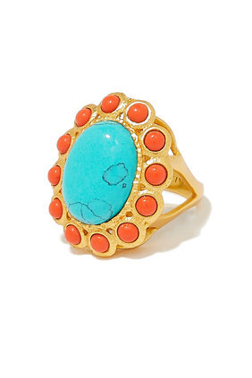 Oceana Turquoise Coral Ring