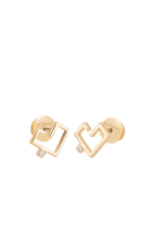 Single Hubb Earring, 18K Yellow Gold & Diamond